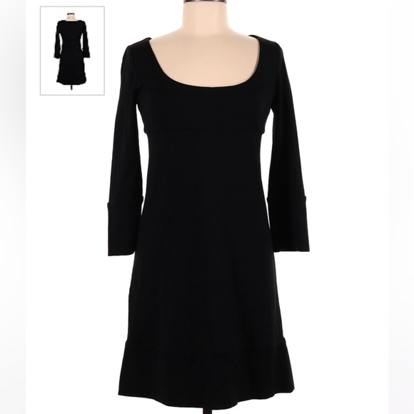Diane Von Furstenberg size 8 black dress 3/4 sleeves a line whimsigoth Y2K - Picture 1 of 7